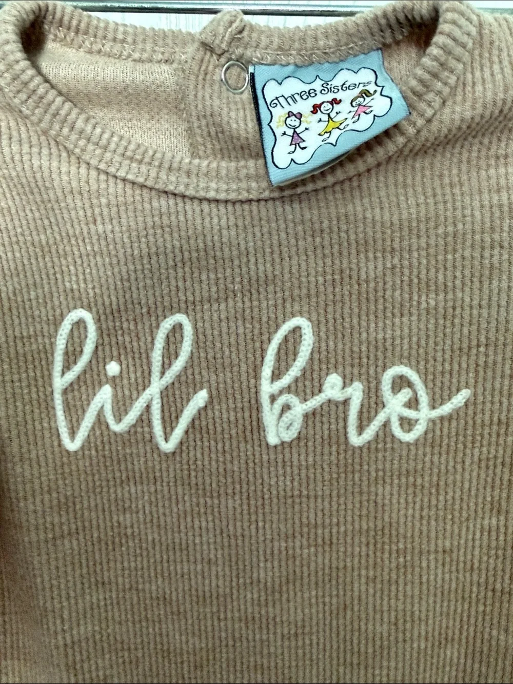 Lil Bro Ribbed Baby One-Piece in Dusty Brown